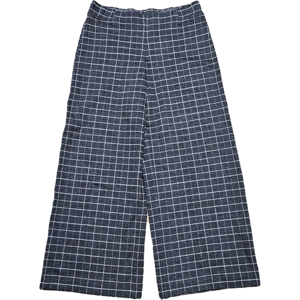 NWT J Jill Full Leg Cropped Gray Plaid Ponte Pants Sz XS Petite Preppy Academia